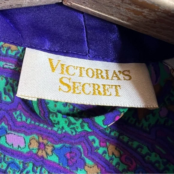 Vintage Victoria’s Secret Women’s Paisley Robe Gold Label Whimsical Fairy Floral - Picture 8 of 14